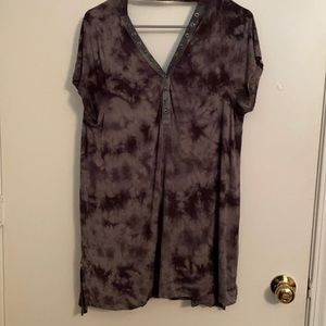 American Eagle Black & Blue Tie Dye T-Shirt